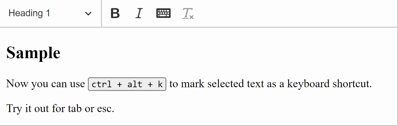 Keyboard marker example